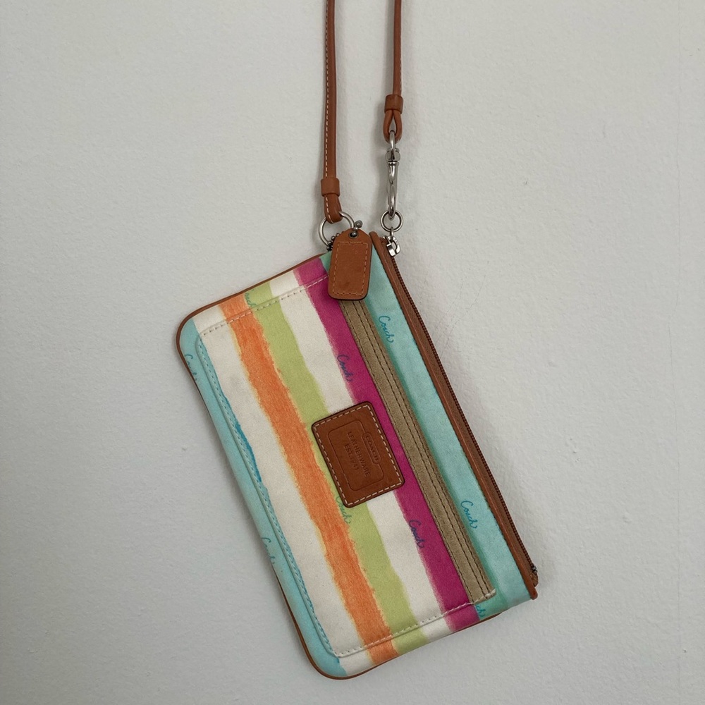 Coach watercolor print wristlet with front pocket